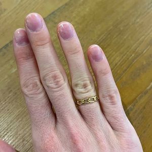 Handcrafted 14K gold chain ring size 4.5